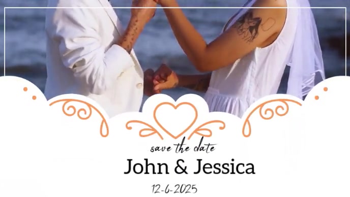 White Modern & Minimal Save The Date  Youtube Thumbnail template