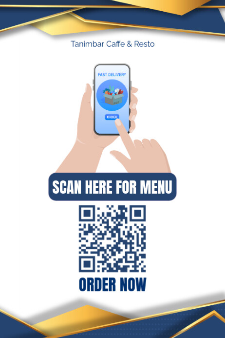 White Modern & Minimal Scan For Menu Poster template