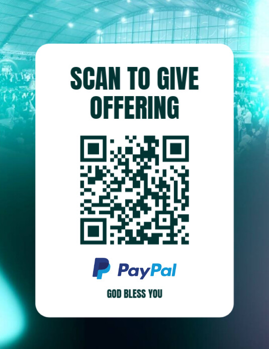 White Modern & Minimal Scan To Give Offering Flyer – Editable Qr Code Church Giving Template Flyer (