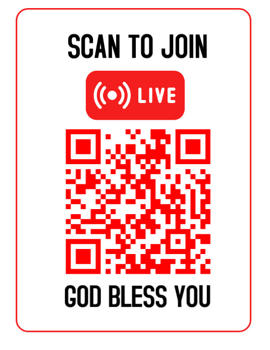 White Modern & Minimal Scan To Join Live Service Qr Code Design | Editable Qr Code Design Flyer (us template