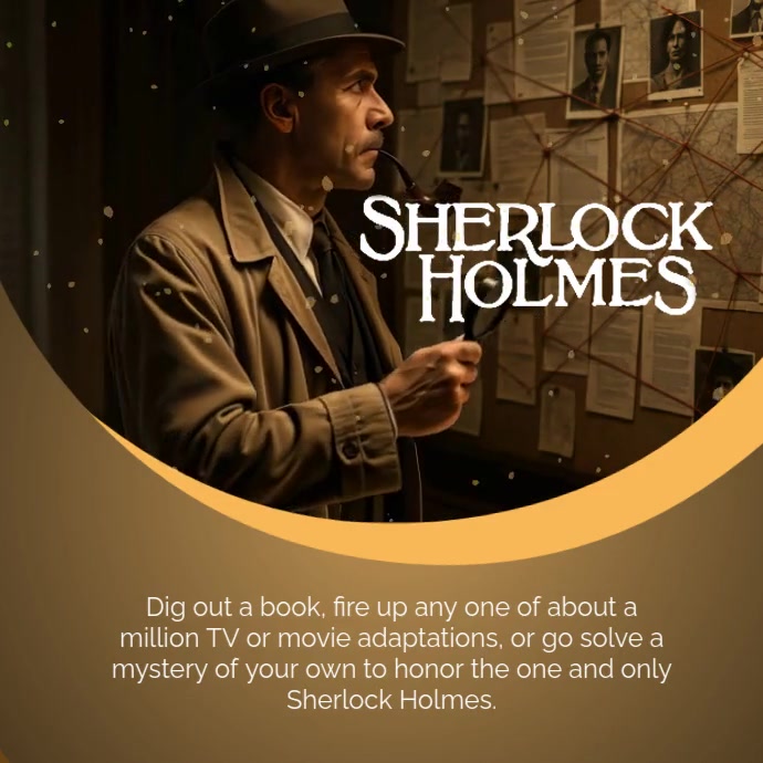 White Modern & Minimal Sherlock Holmes Instagram Post template
