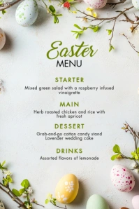 White Modern & Minimal Simple Easter Menu Poster template