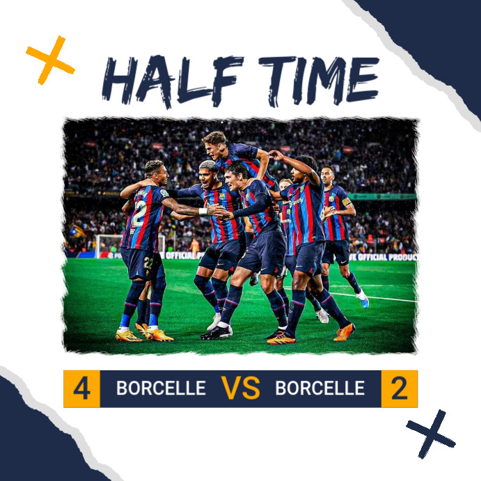 White Modern & Minimal Soccer Half Time Instagram Post template