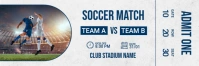 White Modern & Minimal Soccer Match Ticket Tw Twitter Banner template
