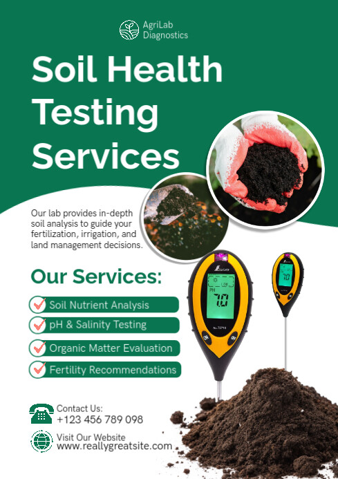 White Modern & Minimal Soil Health Testing Services A2 template