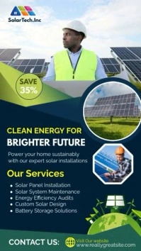 White Modern & Minimal Solar Energy Instagram template