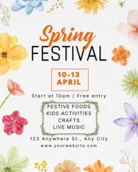 White Modern & Minimal Spring Festival Instagram Portrait template