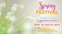 White Modern & Minimal Spring Festival Pos Twitter Twitter-opslag template