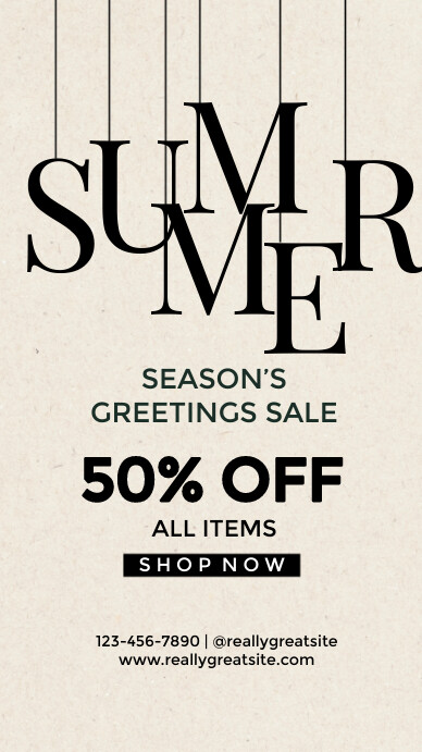 White Modern & Minimal Summer Sale Instagram template