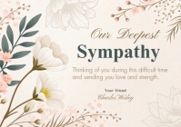 White Modern & Minimal Sympathy Card Template A5