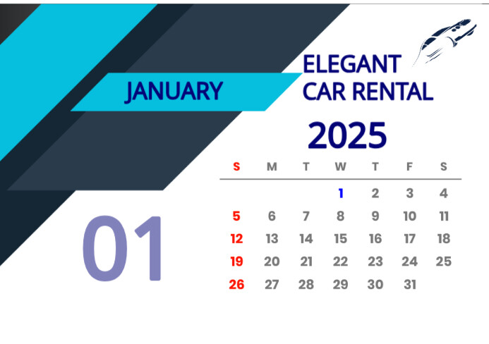 White Modern & Minimal Table Calendar  A5 template