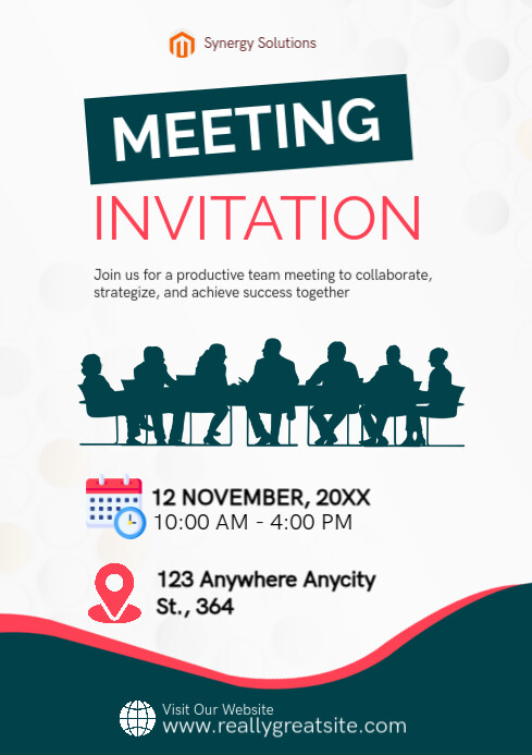 White Modern & Minimal Team Meeting A2 template