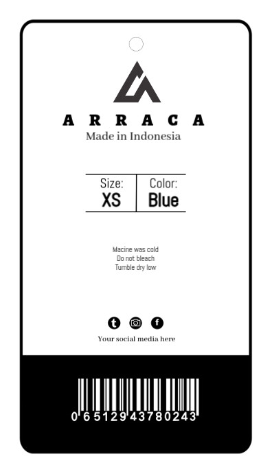 White Modern & Minimal Templete For Hang Tag With Simple Design. Hang Tag For Clothes, Shoes, Ect Bu Biglietto da visita template