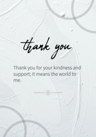 White Modern & Minimal Thank You Card A2 template