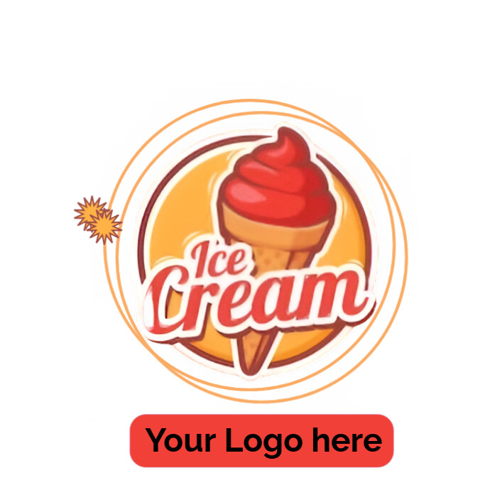 White Modern & Minimal The Ice cream Logo Logotyp template
