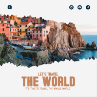 White Modern & Minimal Travel The Woorld Advertisement For Travel Agency Instagram Post template