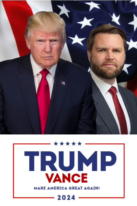 Minimal Trump Vance Election Flyer Poster template