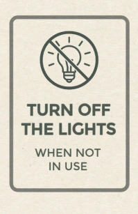 White Modern & Minimal Turn Of Lights Sign  Tabloid template