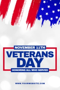 White Modern & Minimal Veterans Day Poster template