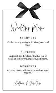 White Modern & Minimal Wedding Menu With A Bo Legal AS template