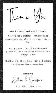 White Modern & Minimal Wedding Thank You Card US Legal template