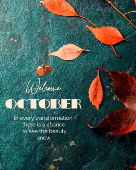 White Modern & Minimal Welcome October Instagram Portrait Template ...