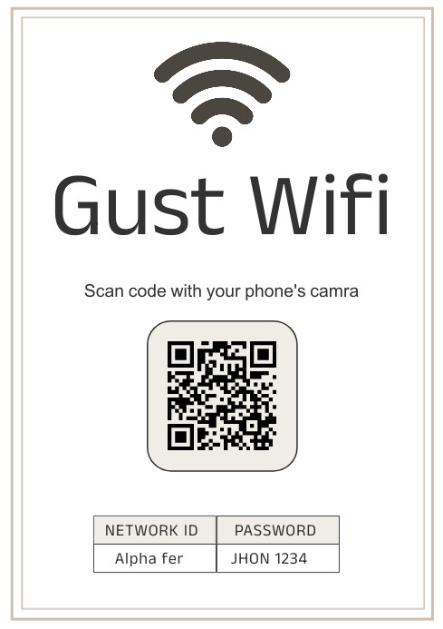 White Modern & Minimal Wfi Scan / Gust Wifi A A4 template