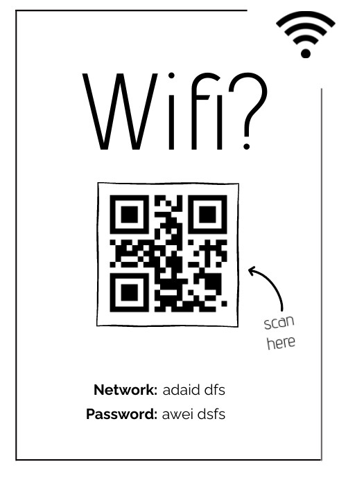 White Modern & Minimal Wifi Scan to connect A4 template