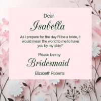 White Modern & Minimal Will You Be My Bridesmaid Invitation Template Instagram Post