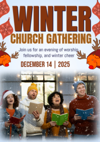White Modern & Minimal Winter Church Gathering  A2 template