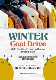 White Modern & Minimal Winter Coat Drive A4 template