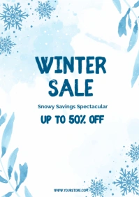 White Modern & Minimal Winter Sale A2 template