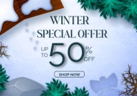 White Modern & Minimal Wnter Special Offer A5 template
