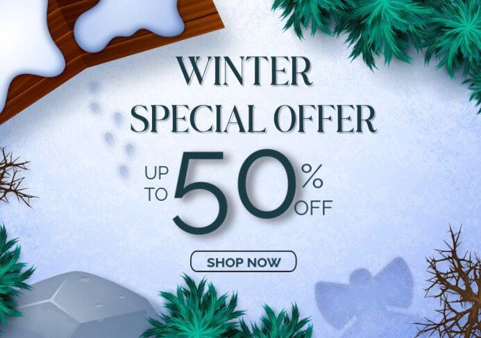White Modern & Minimal Wnter Special Offer A5 template