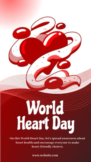 White Modern & Minimal World Heart Day  Insta Instagram Reel template