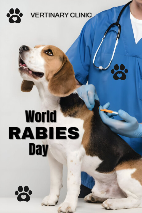 White Modern & Minimal World Rabies Day Poster Template | PosterMyWall