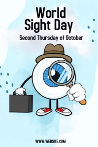 White Modern & Minimal World Sight Day Poster template