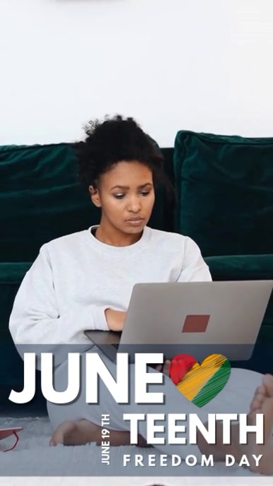 White Modern & Minimal Wotk From Anywhere Juneteenth Reel Instagram template