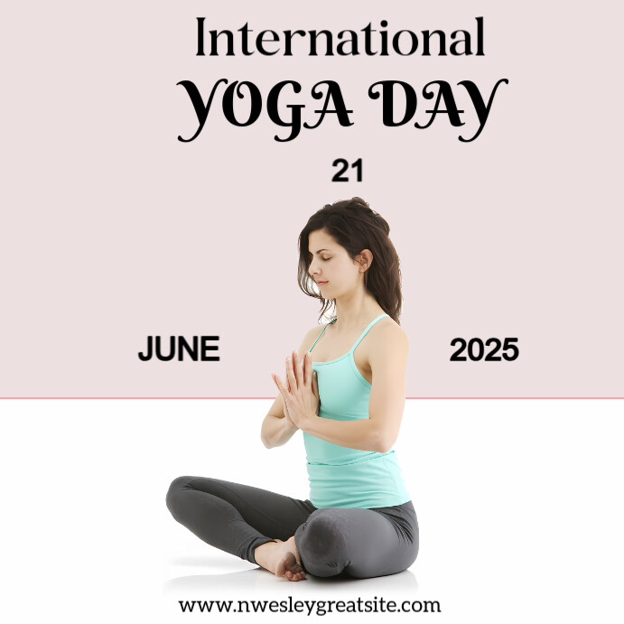 White Modern & Minimal Yoga Day Square (1:1) template