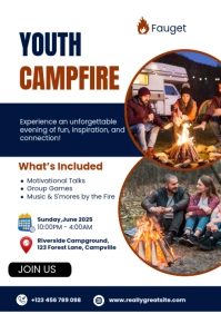 White Modern & Minimal Youth Campfire A2 template