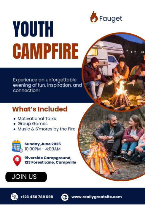 White Modern & Minimal Youth Campfire A2 template