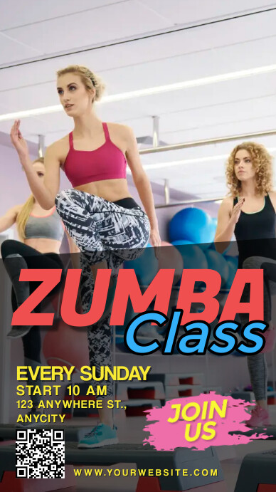 White Modern & Minimal Zumba Class Instagram template