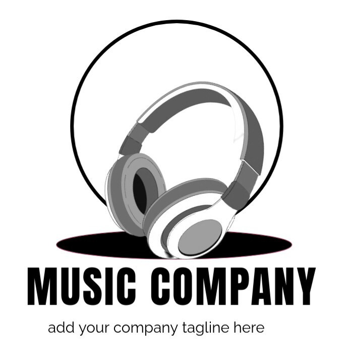 White modern and minimal Professional Music  Logo template