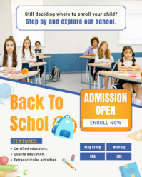 White Modern Back To School Instagram Portrait template