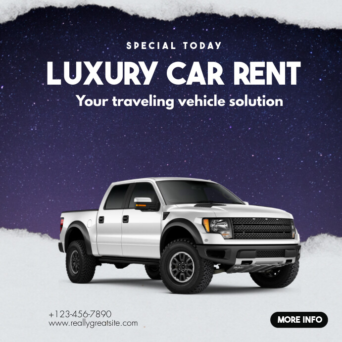Plantilla de White Modern Car Rent Facebook Post | PosterMyWall