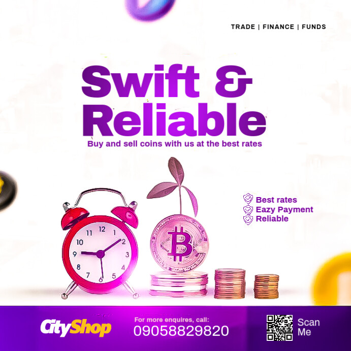 White Modern Forex Coin Exchange Professional Template | PosterMyWall