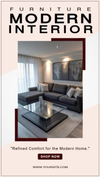 สีขาว Modern Furniture Digital Display Template