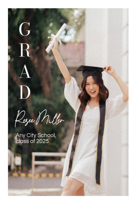 Copy of White Modern Minimalist Elegant Graduation Card | PosterMyWall
