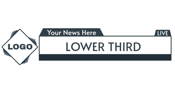 White Modern News Broadcast Lower Third Bar with Logo Space and Live Tag – Clean Minimal Overlay Tampilan Digital (16:9) template