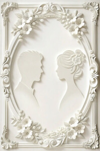 White Modern Ornate Frame Poster template